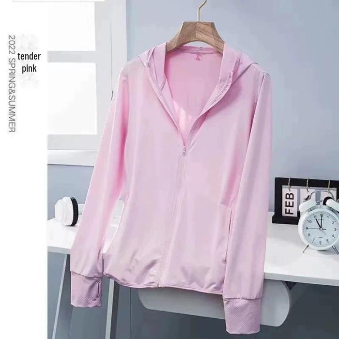 Женский солнцезащитный кардиган Ice Silk с капюшоном – легкая, дышащая куртка с длинными рукавами для летнего отдыха на свежем воздухе