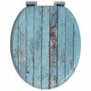 Soft Close Toilet Seat Blue 44 x 38 cm MDF Board