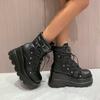 Fashion Women's Boots 2024 Autumn Women Ankle Boots Platform Wedges High Heels Short Boots New Fashion Design Zip Cosplay Shoes of Women