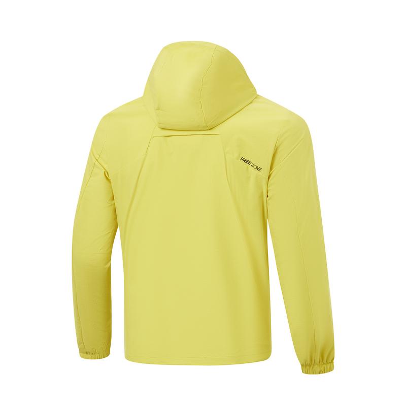 Li-Ning Модная спортивная куртка с капюшоном Ветровка Мужская верхняя одежда Глянцево-желтая AFDW119-6