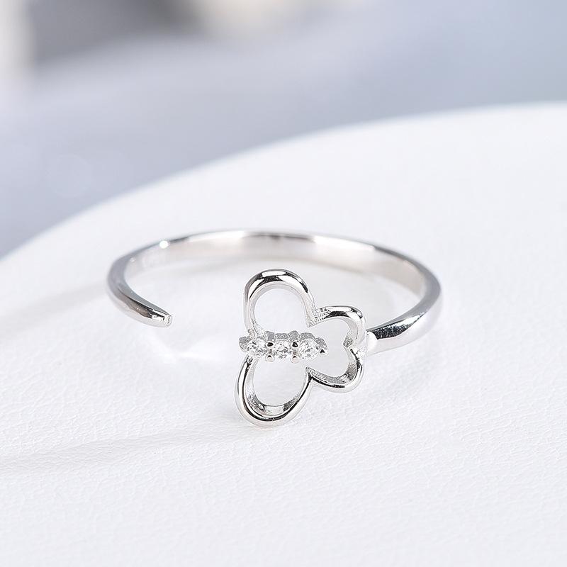Кольцо-бабочка в корейском стиле из стерлингового серебра 925 пробы, модное универсальное кольцо, нишевое кольцо, серебряные аксессуары
