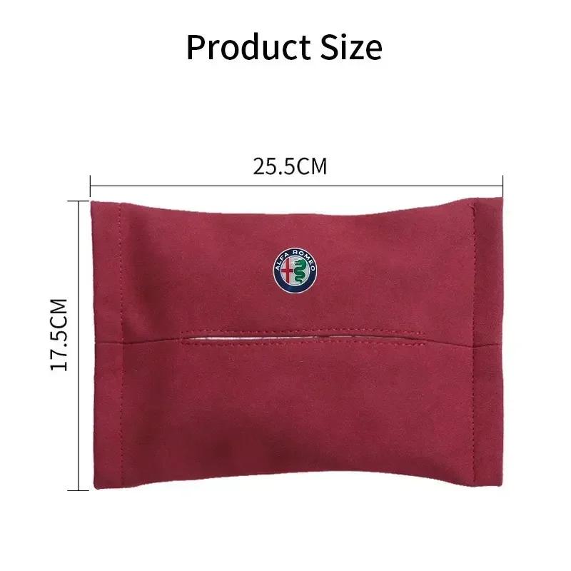 MQHWD1 Suede Car Hidden Tissue Holder Box For Alfa Romeo Giulia Stelvio Giulietta 156 159 147 Mito Tonale Brera Disco Auto Accessories