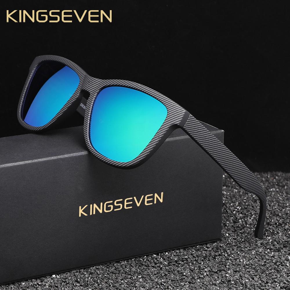 Kingseven Новые модные солнцезащитные очки для мужчин/женщин UV400 поляризованные линзы очки высокого качества классические матовые большие оправы водительские очки