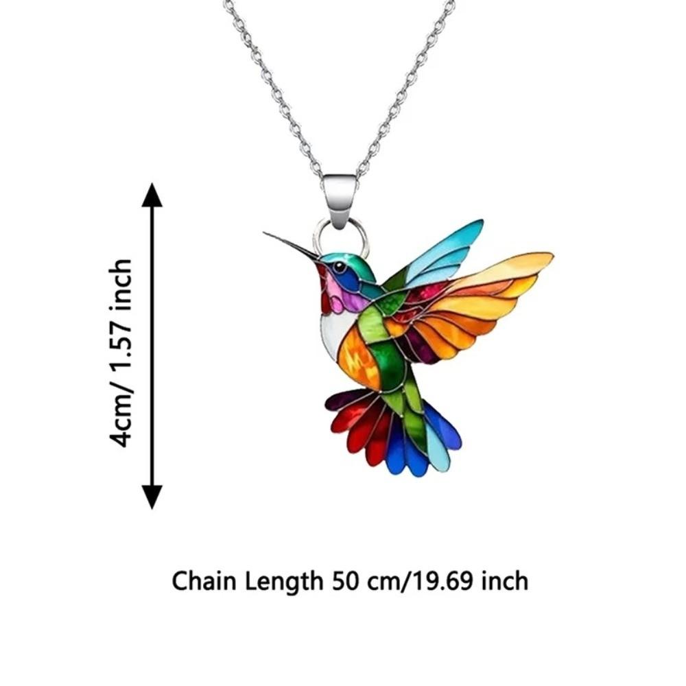 Colorful Women's Necklace Bird Shape Birds Necklace Exquisite Hummingbird Necklace Women