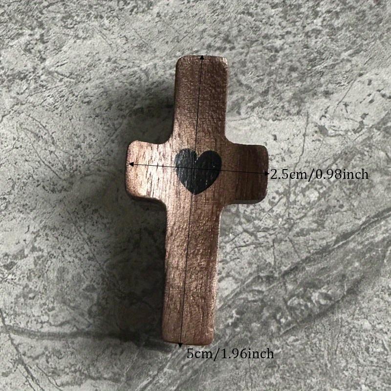 Ручной прилипающий крест из оливкового дерева от Elegant Wooden Cross Decor - Универсальный духовный символ для дома и офиса, идеальный подарок