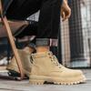 Осенние мужские ботинки Британские мотоциклетные ботинки Высокие шнурованные Мужская рабочая обувь Уличные ботинки Мужская уличная обувь для путешествий
