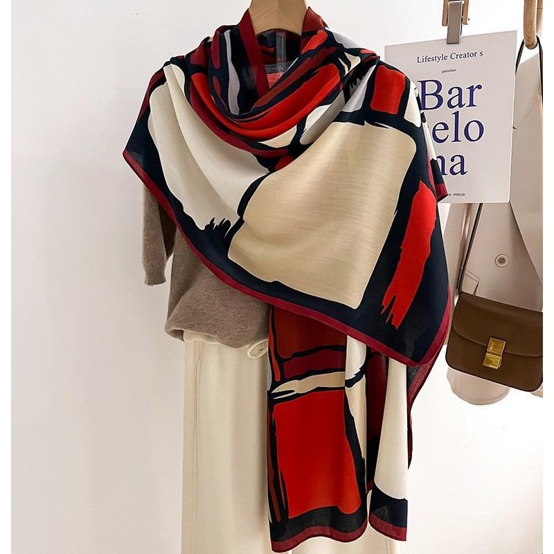 Модный женский шарф с цветами, тонкий, дышащий, мягкий, уютный, весенне-летний, ветрозащитный, солнцезащитный, дорожный шарф для женщин