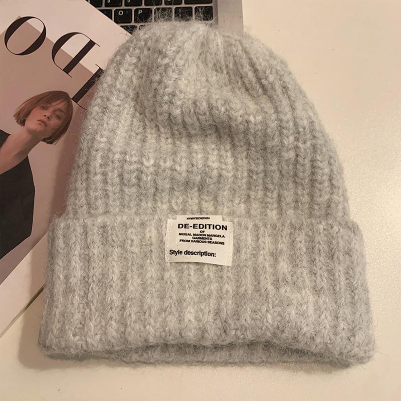 Осенне-зимние шапки женские большой окружности головы вязаные шапки модные универсальные шерстяные шапки флисовые наушники теплые холодные шапки