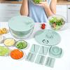 ZATAO Salad Spinner, Slicer, Multifunctional Vegetable Cutter, 12-in-1 Functions: Slicing, Washing, Draining, and More, 6 Interchangeable Blades, Larg