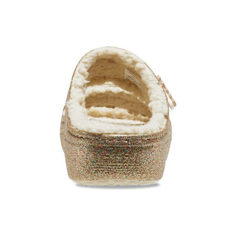 Crocs Классические блестящие теплые флисовые EVA бесшумные шлепанцы женские сандалии разноцветные 208124-93S