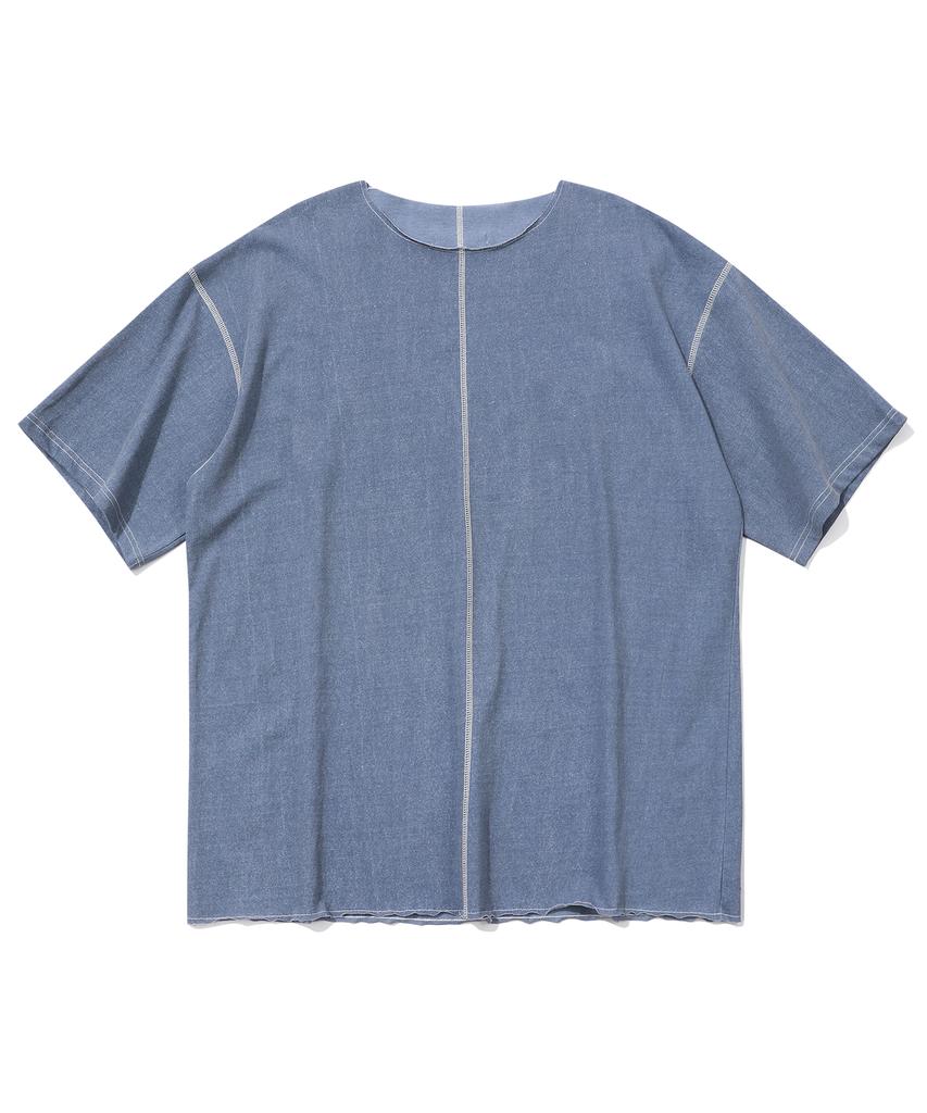 EPISODE UNTITLED Patch Needle Stitch T-Shirt_Blue