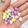 20PCS Handmade Material Solid Color Bracelets Jewelry Making Accessories Fashion Heart DIY Loose Beads Necklace Acrylic 10*11.5mm