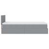 Ottoman Bed with Mattress & LEDs Light Grey 100x200 cm Fabric