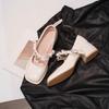 2025 New High Quality Shoes Woman Flats Elegant Shallow Mouth Pearl Decorateion Dress On Heels Beading Butterfly-knot