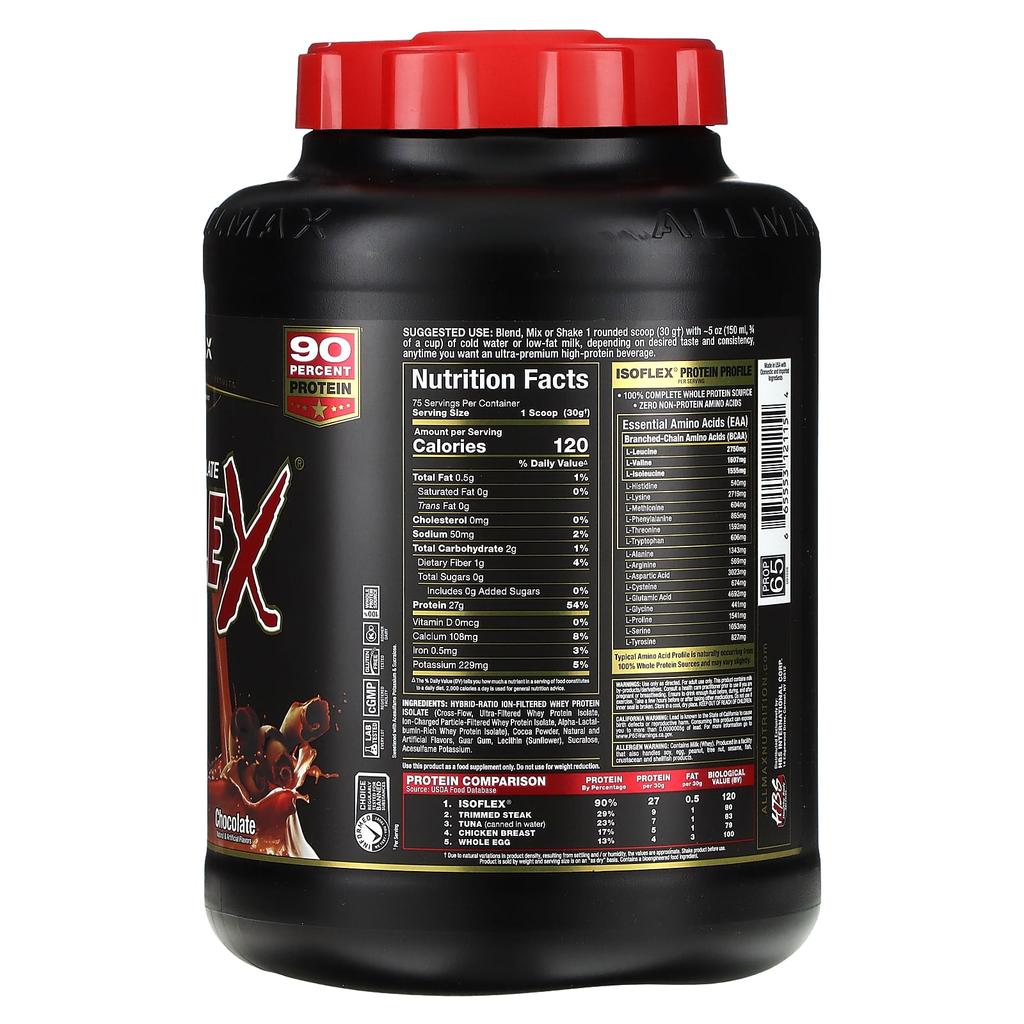 ALLMAX, ISOFLEX®, Pure Whey Protein Isolate, Chocolate, 5 Lbs (2.27 Kg)