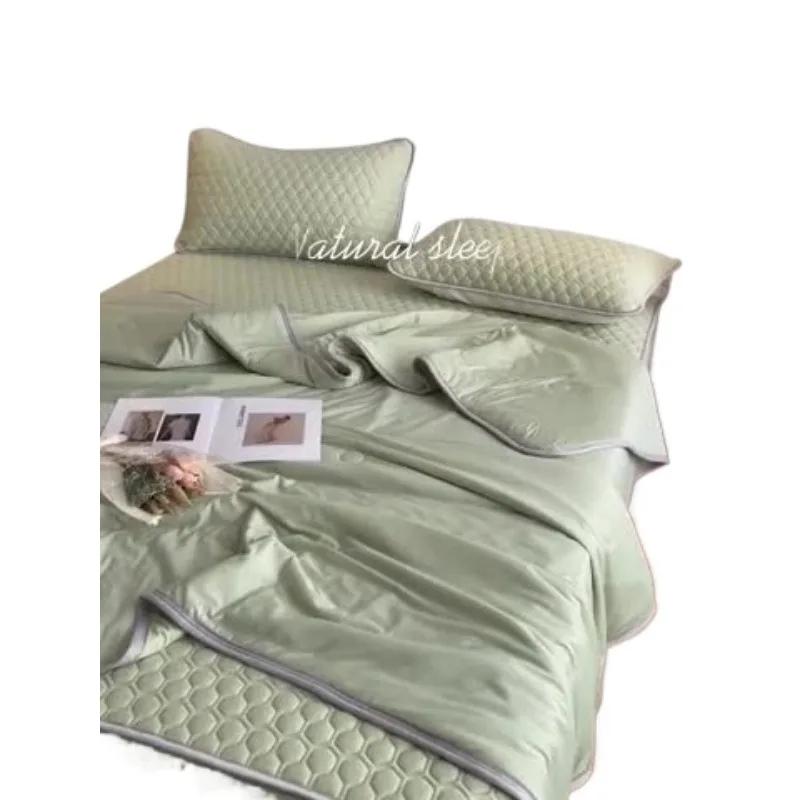 Новое Летнее Одеяло из Прохладного Шелка Однотонное, Мягкое и Удобное Одеяло для Кондиционера, Односпальное, для Взрослых, Подарочное Одеяло