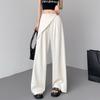 Высокая талия Элегантные прямые свободные широкие брюки длиной до пола для женщин изысканный повседневный