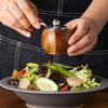 Hand-crank Pepper Grinder,Ceramic Core,Vase/Wine Jar/Sphere Style Spice Mill,Multi-purpose Salt Shakers,Wooden,BBQ Mill