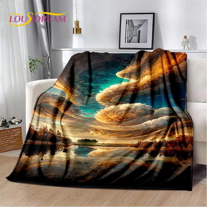 3D Natural, Tornado, Cloud Soft Plush Blanket, фланелевое одеяло, плед для гостиной, спальни, кровати, дивана, пикника, детей, офиса