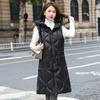 Casual Warm Sleeveless Vest Coat Long Down Cotton Jacket Solid Hooded Padded Parkas Vests Loose Female Korea Winter Waistcoat