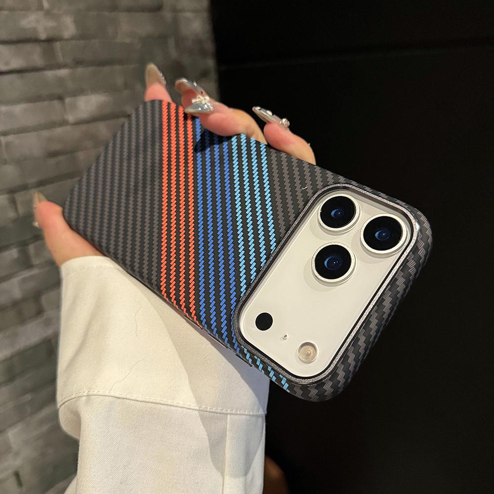 Роскошный Премиальный Чехол из Углеродного Волокна Для iPhone 17 Air 16 15 14 Pro Max Plus С Магнитным Узором Из Сплава Защитная Крышка Рамки Объектива