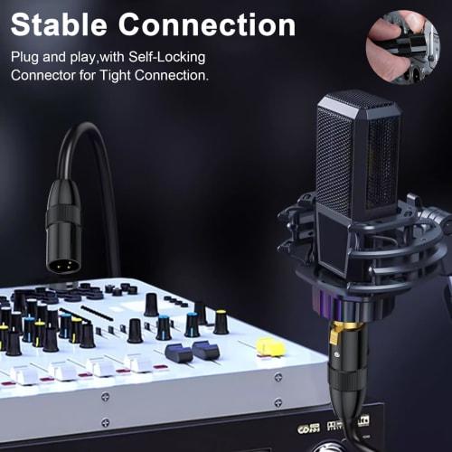 Poyiccot 1.5m XLR Cable, XLR to XLR Cable, 3-Pin Microphone Cable, Microphone Extension XLR Male to XLR Female Cable, XLR Balanced Connection Compatib