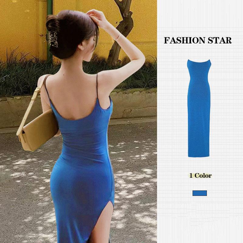 Европейское и американское сексуальное платье-комбинация без рукавов женская летняя мода чистая страсть горячая девушка пляжный отдых облегающее облегающее облегающее платье