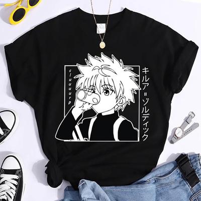 Горячая футболка с графическим принтом Killua Zoldyck, летняя повседневная футболка унисекс с круглым вырезом и коротким рукавом, уличная модная футболка с аниме