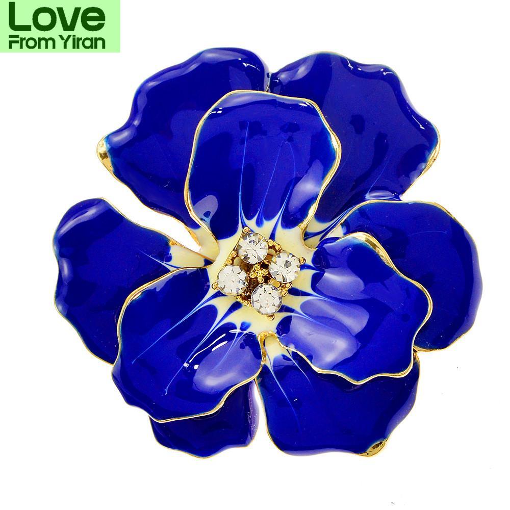 Beautiful Large Flower Brooches For Women Enamel Fashion Jewelry Colors Available