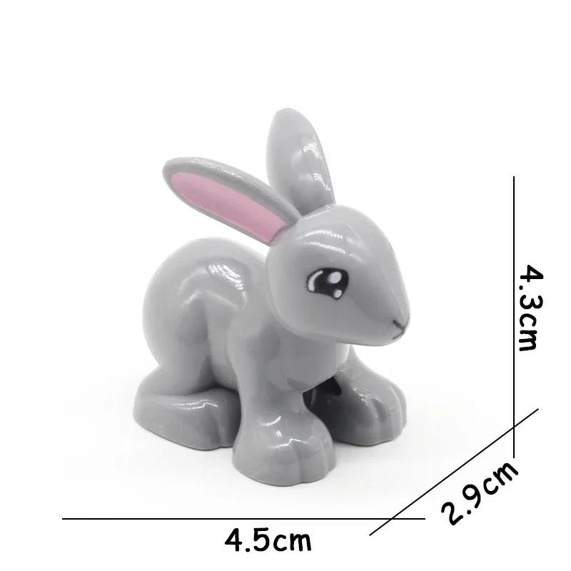 Big Size Building Blocks Animal Accessories Figures Farm Poultry Livestock Cat Rabbit Compatible Bricks Toys Children Kids Gifts
