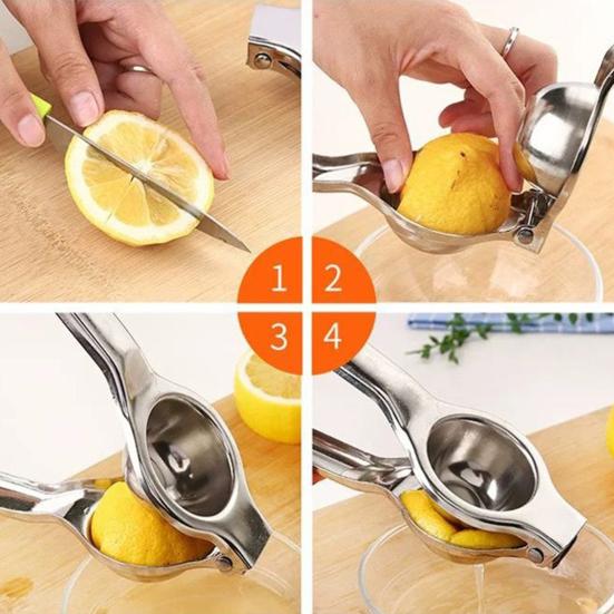 Manual Lemon Juicer Fruit Squeezer Comfortable Grip Stainless Steel Easy To Clean Seedless Lemon Squeezer