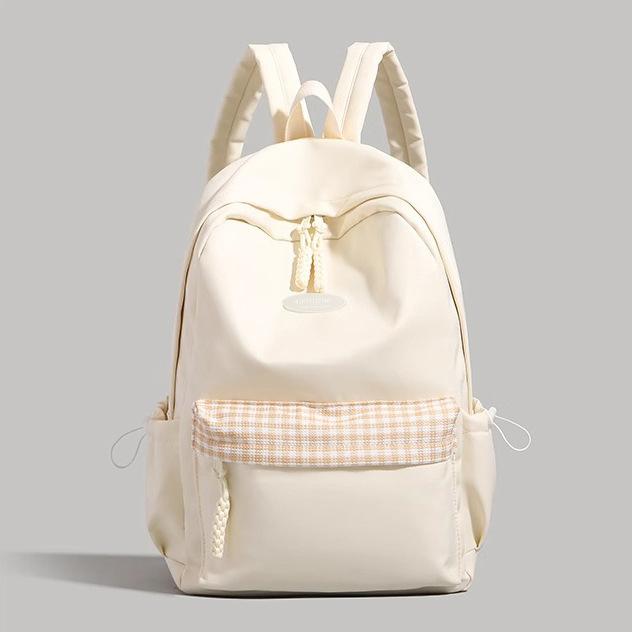 Solid Color High-value Backpack Women's 2025 Summer New Large-capacity Korean Versatile Junior High School Student Schoolbag