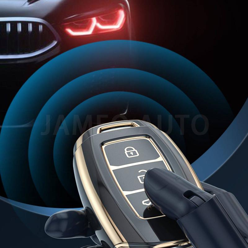 Чехол-брелок из ТПУ с 3 кнопками для Hyundai Palisade Grandeur Azera Elantra Gt Kona, защитная накладка на пульт ДУ из ТПУ, аксессуары