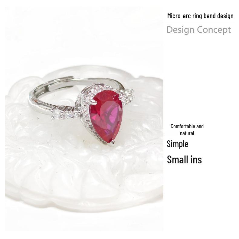 Кольцо Gesen Jewelry с открытым цирконом в форме капли воды - Свадебное кольцо в европейском и американском стиле для женщин.