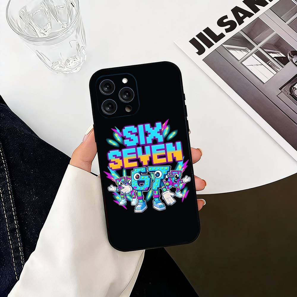 Шесть Семь 6 7 Чехол для телефона Для iPhone 17, 16,15,14,13,12,11 Plus,Pro Max, Других Мягкий Черный Чехол