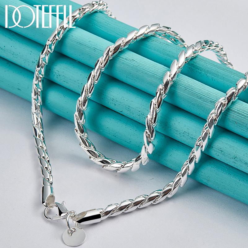 925 Sterling Silver 20 Inch 4mm Snake Chain Necklace Fashion Jewelry