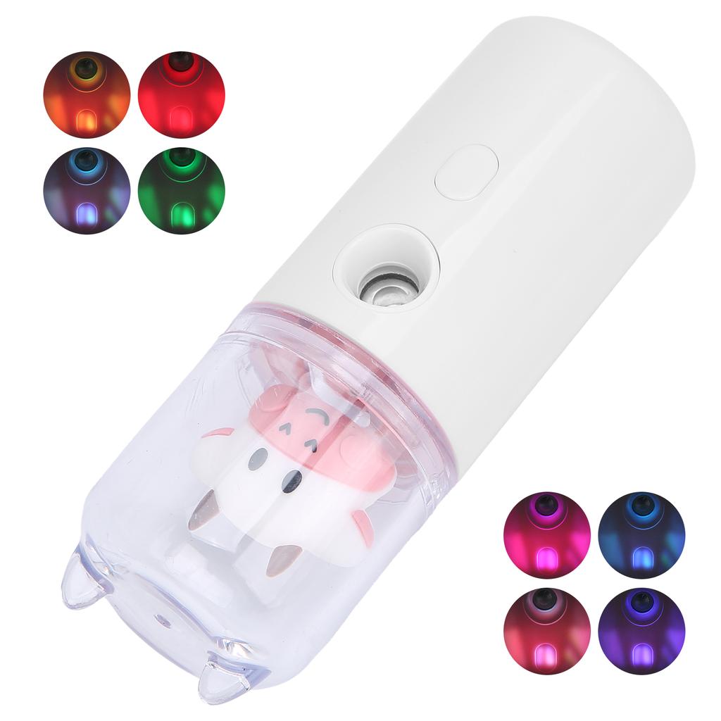 Милый мультяшный животный распылитель для лица, портативный, для дома, офиса, увлажняющий спрей для кожи, белый