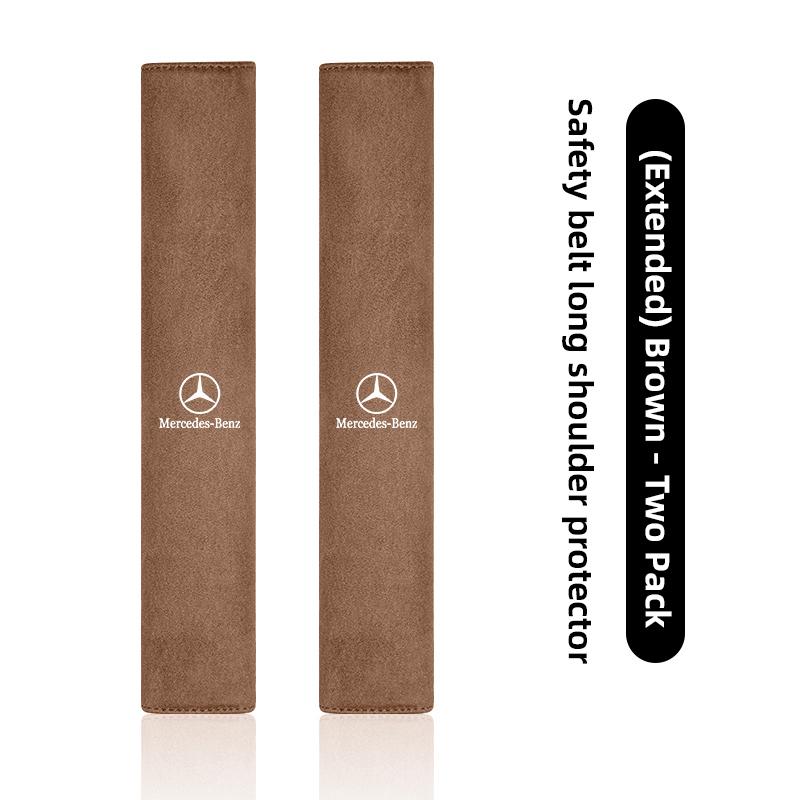 2Pcs Luxury Suede Fur Seat Belt Shoulder Cushion For Mercedes Benz AMG W204 W205 W203 W211 W212 W213 W201 W210 W168 W169 GLE GLC CA1