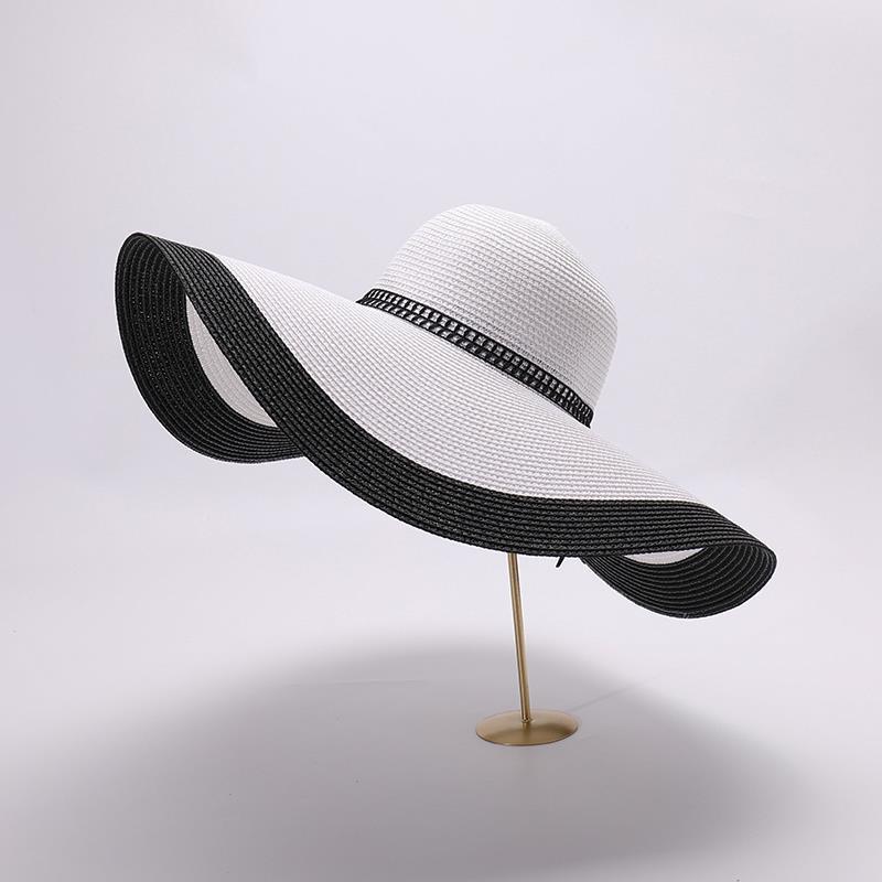 Straw Straw Hat Women's Beach Beach Outing Sun Hat Vacation Sun Protection Big Eaves Hat Summer Sun Hat Summer
