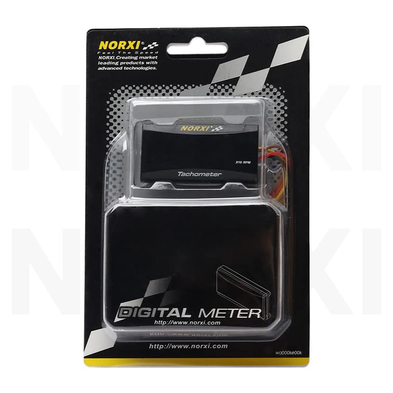 Norxi Digital Tachometer Motorcycle Meter Bicycle Tachometer Electric Tachometer RPM