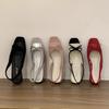 Мода SUOJIALUN 2025 Осень Новые Женские Сандалии Модные Комбинированные Цвета Женские Элегантные Туфли-Мюли С Квадратным Низким Каблуком Платье Туфли-Слингбэки