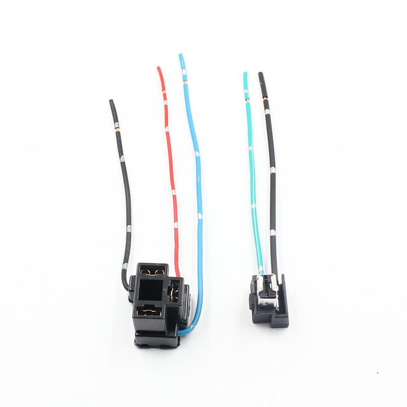 2 PCS Headlight Lamp Bulb Socket Wiring Harness Connector Plug Adapter Line for H1 H7 H4 Bulb