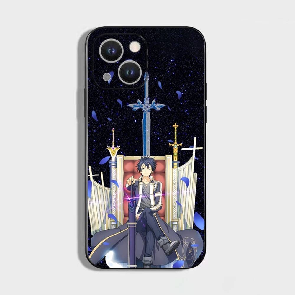 Чехол для телефона Sword Art Online SAO Кирито для iPhone 16,15,14,13,12,11 Plus,Pro Max,XS,X,XR,SE,Mini,8,7, Мягкий силиконовый черный чехол
