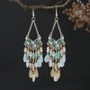 Богемские этнические серьги-кисточки с каплями воды