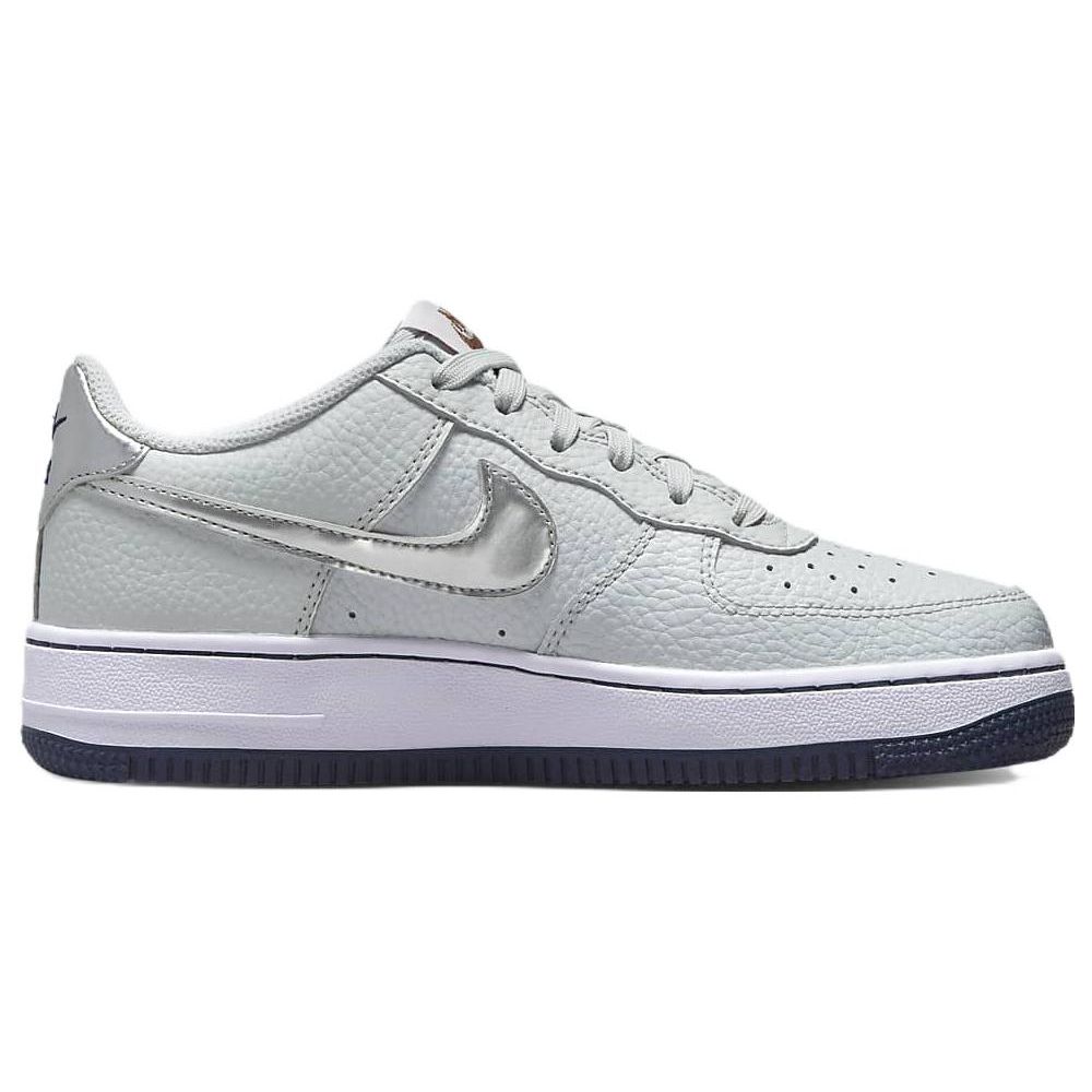 Nike Детские кроссовки Air Force 1 GS Pure Platinum Barely Grape White Midnight, Navy Metallic, Silver CT3839-004