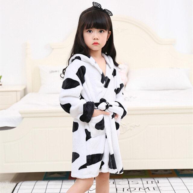 Kigurumi Unicorn Hooded Children Girls Bathrobes Kids Rainbow Bath Robe Animal For Boys Girls Pyjamas Nightgown Kids Sleepwear Cartoon Animal Pajamas