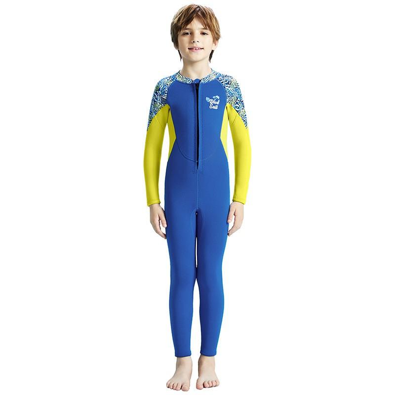 Kids 2.5mm Full Wetsuit Boys Thermal Long Sleeve Diving Snorkeling Surfing Winter Swimming Jellyfish Protection