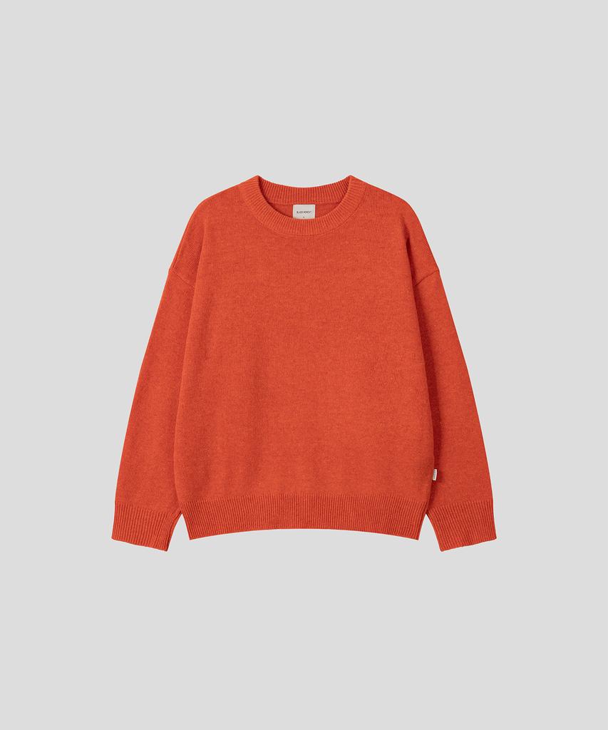 BLACK MOMENT Nature Lambswool Crew Knit [Orange]