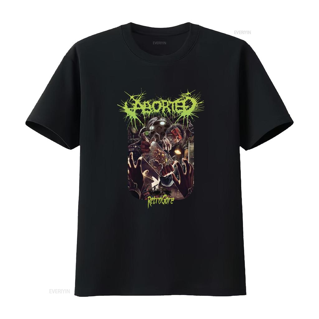 Retro Aborted Band Retrogore T Shirt Black All Sizes Available vintage Washed Versatile Breathable homme Stylish Stretched