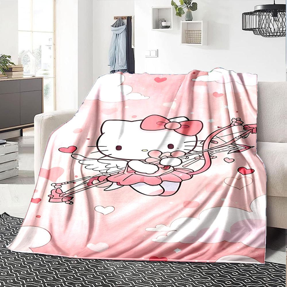 1 шт. Плед Hello Kitty Купидон Легкий фланелевый плед для дивана, кровати, путешествий, кемпинга, гостиной, офиса, дивана, кресла